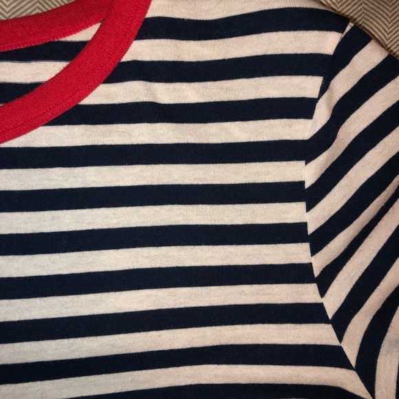 Striped T-Shirt Dress With Red Lining - Picture 2 of 2